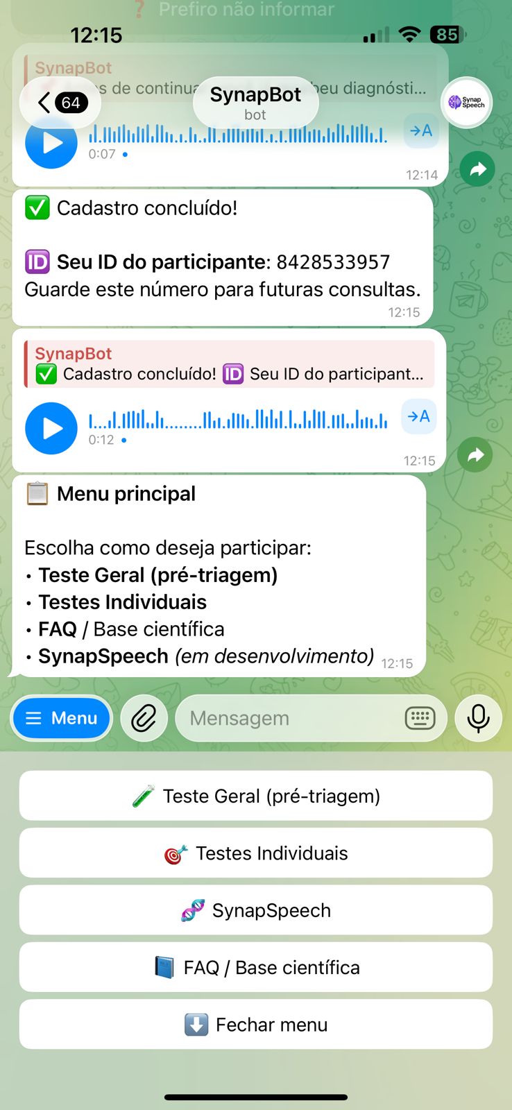 Uso do ConnectSynap em ambiente de pesquisa